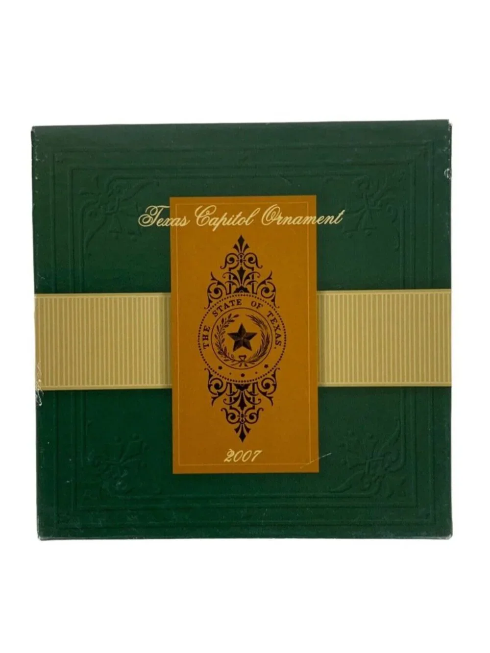 Texas State Capitol Ornament 2007 Etched Glass Doors Christmas Collectible Box